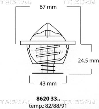 Triscan 8620 3388 - Coolant thermostat / housing autospares.lv