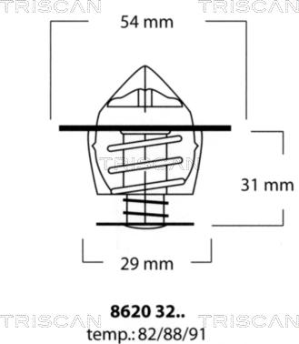 Triscan 8620 3291 - Coolant thermostat / housing autospares.lv