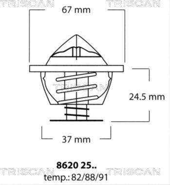 Triscan 8620 2591 - Coolant thermostat / housing autospares.lv