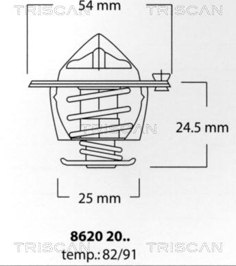 Triscan 8620 2091 - Coolant thermostat / housing autospares.lv