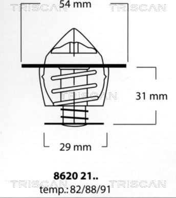 Triscan 8620 2191 - Coolant thermostat / housing autospares.lv