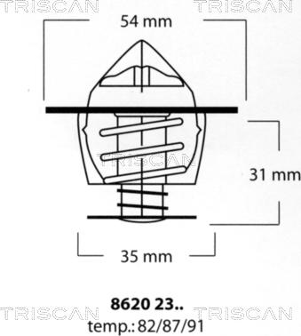 Triscan 8620 2387 - Coolant thermostat / housing autospares.lv