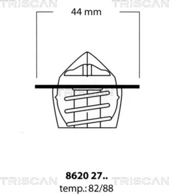 Triscan 8620 2782 - Coolant thermostat / housing autospares.lv
