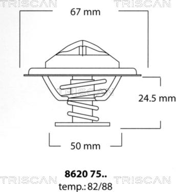 Triscan 8620 7588 - Coolant thermostat / housing autospares.lv