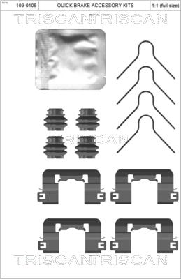 Triscan 8105 431658 - Accessory Kit for disc brake Pads autospares.lv