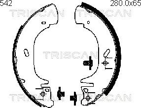 Triscan 8100 16542 - Brake Shoe Set autospares.lv