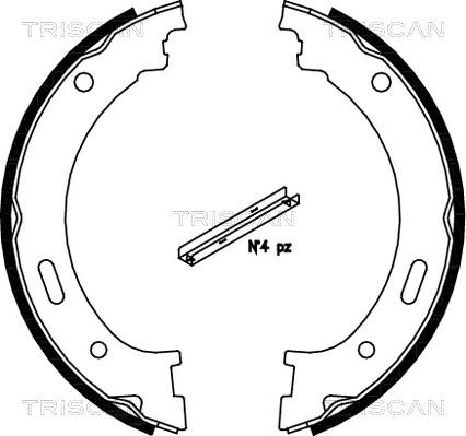 Triscan 8100 80009 - Brake Shoe Set, parking brake autospares.lv