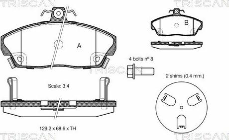 Triscan 8110 40056 - Brake Pad Set, disc brake autospares.lv