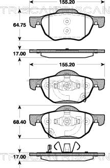 Triscan 8110 40010 - Brake Pad Set, disc brake autospares.lv