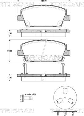 Triscan 8110 40013 - Brake Pad Set, disc brake autospares.lv