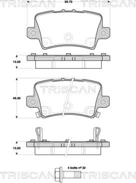 Triscan 8110 40012 - Brake Pad Set, disc brake autospares.lv