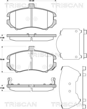 Triscan 8110 43034 - Brake Pad Set, disc brake autospares.lv