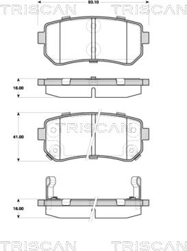 Triscan 8110 43032 - Brake Pad Set, disc brake autospares.lv