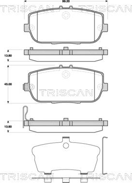 Triscan 8110 50026 - Brake Pad Set, disc brake autospares.lv