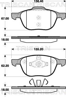 Triscan 8110 50023 - Brake Pad Set, disc brake autospares.lv