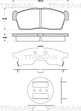 Triscan 8110 69015 - Brake Pad Set, disc brake autospares.lv