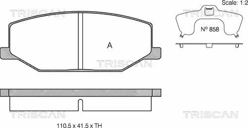 Triscan 8110 69859 - Brake Pad Set, disc brake autospares.lv