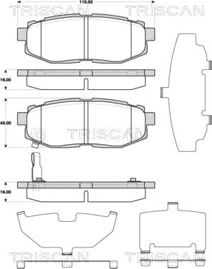 Triscan 8110 68183 - Brake Pad Set, disc brake autospares.lv