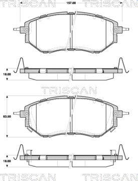Triscan 8110 68182 - Brake Pad Set, disc brake autospares.lv