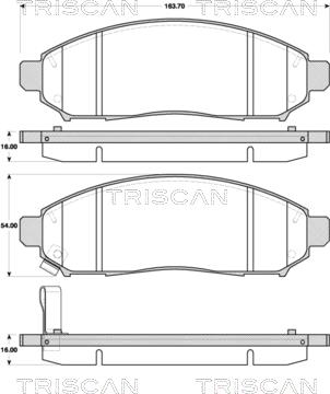 Triscan 8110 14046 - Brake Pad Set, disc brake autospares.lv