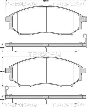 Triscan 8110 14047 - Brake Pad Set, disc brake autospares.lv