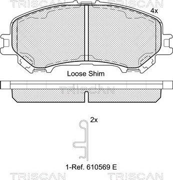 Triscan 8110 14064 - Brake Pad Set, disc brake autospares.lv