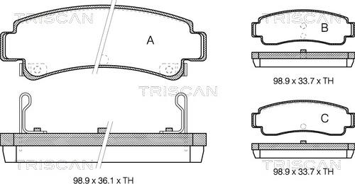 Triscan 8110 14166 - Brake Pad Set, disc brake autospares.lv