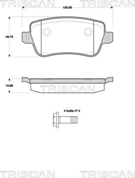 Triscan 8110 15043 - Brake Pad Set, disc brake autospares.lv