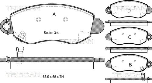 Triscan 8110 16007 - Brake Pad Set, disc brake autospares.lv