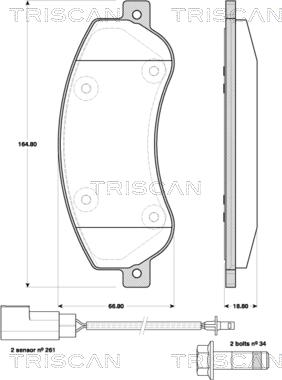 Triscan 8110 16019 - Brake Pad Set, disc brake autospares.lv