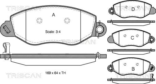 Triscan 8110 16011 - Brake Pad Set, disc brake autospares.lv