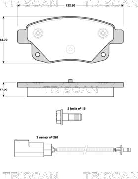 Triscan 8110 16018 - Brake Pad Set, disc brake autospares.lv