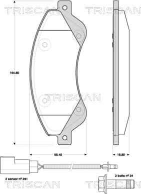 Triscan 8110 16017 - Brake Pad Set, disc brake autospares.lv