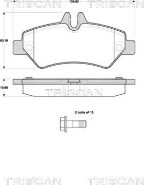 Triscan 8110 10558 - Brake Pad Set, disc brake autospares.lv