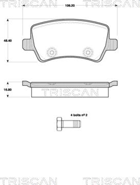 Triscan 8110 10564 - Brake Pad Set, disc brake autospares.lv