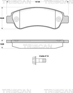 Triscan 8110 10563 - Brake Pad Set, disc brake autospares.lv