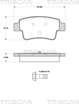 Triscan 8110 10567 - Brake Pad Set, disc brake autospares.lv