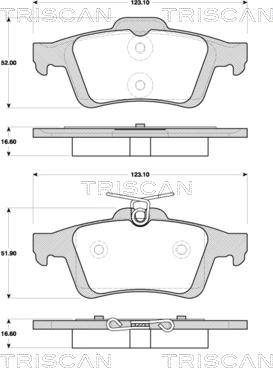 Triscan 8110 10570 - Brake Pad Set, disc brake autospares.lv