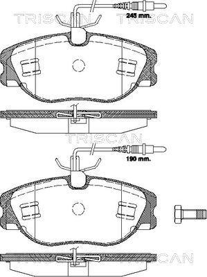 Triscan 8110 10018 - Brake Pad Set, disc brake autospares.lv