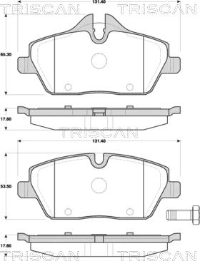 Triscan 8110 11028 - Brake Pad Set, disc brake autospares.lv