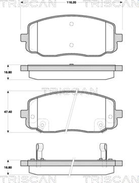 Triscan 8110 18017 - Brake Pad Set, disc brake autospares.lv