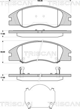 Triscan 8110 18022 - Brake Pad Set, disc brake autospares.lv