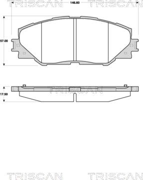 Triscan 8110 13068 - Brake Pad Set, disc brake autospares.lv