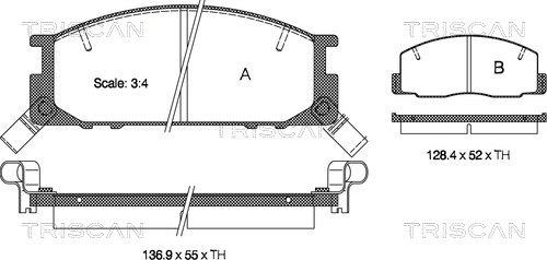 Triscan 8110 13004 - Brake Pad Set, disc brake autospares.lv