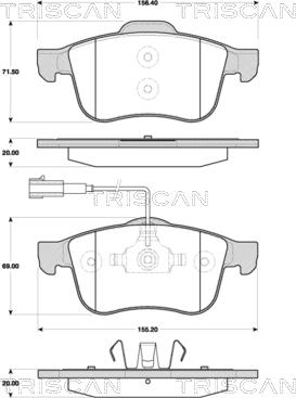 Triscan 8110 12017 - Brake Pad Set, disc brake autospares.lv