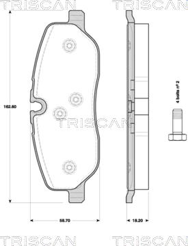 Triscan 8110 17025 - Brake Pad Set, disc brake autospares.lv