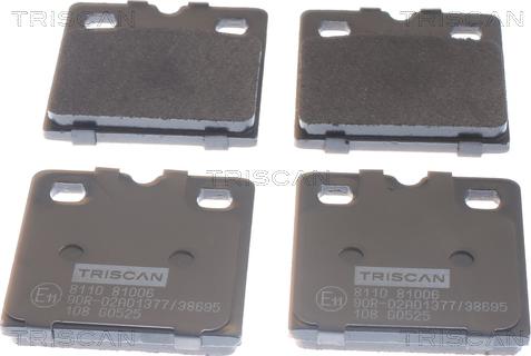 Triscan 8110 81006 - Brake Pad Set, disc parking brake autospares.lv