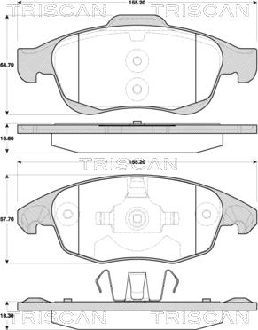 Triscan 8110 38005 - Brake Pad Set, disc brake autospares.lv