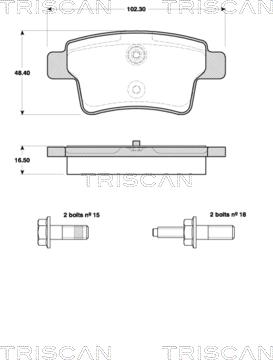 Triscan 8110 38007 - Brake Pad Set, disc brake autospares.lv