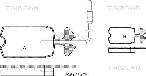 Triscan 8110 38716 - Brake Pad Set, disc brake autospares.lv